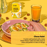Étiquette PYM Health Citrus Mood non-GMO, ingrédients responsables et transparence.