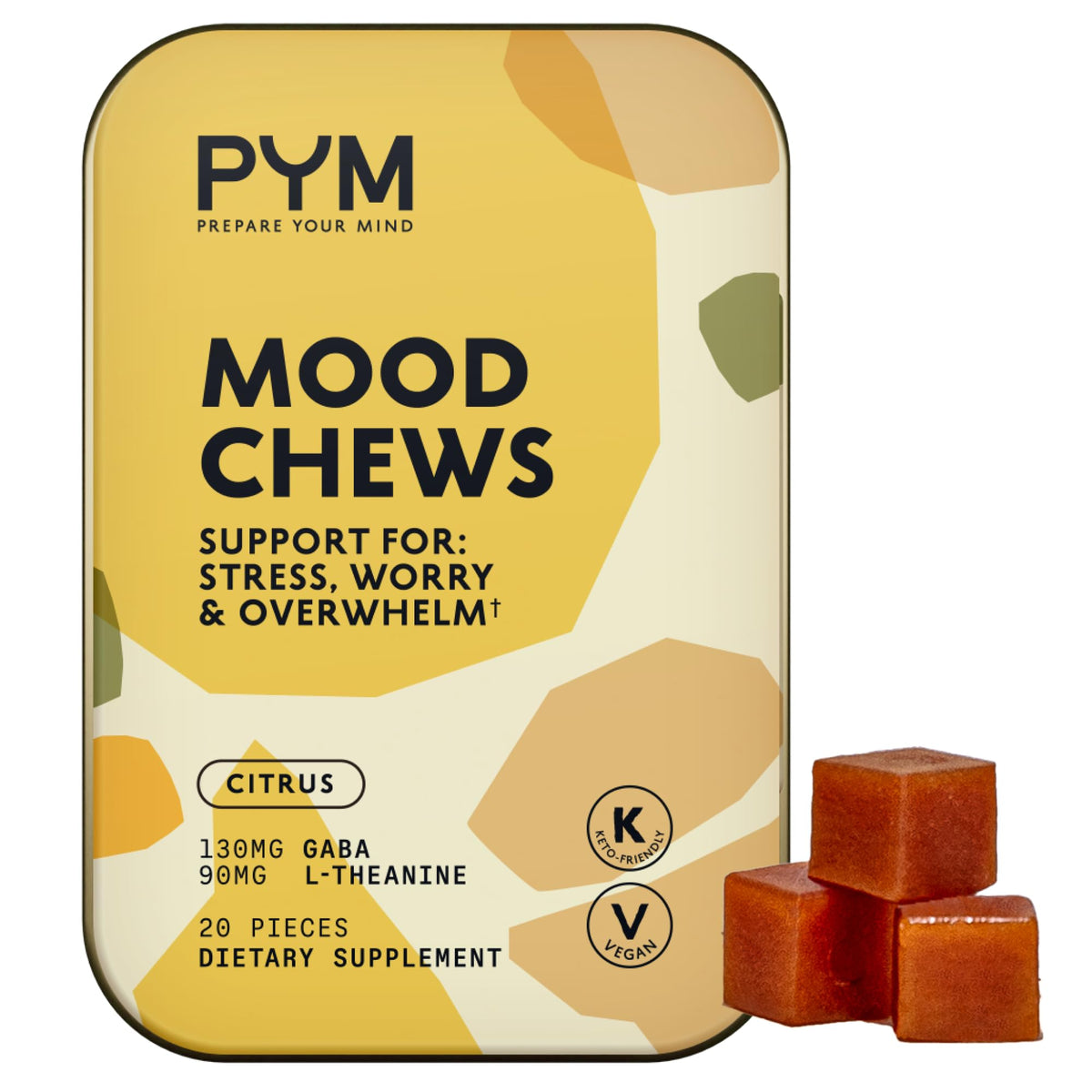 Gommes PYM Health Citrus Mood dans l'emballage, pratique pour votre routine quotidienne.