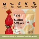 Pym Health Berry Mood Chews - gommes-fruits-texture; expérience agréable aidant au calme.