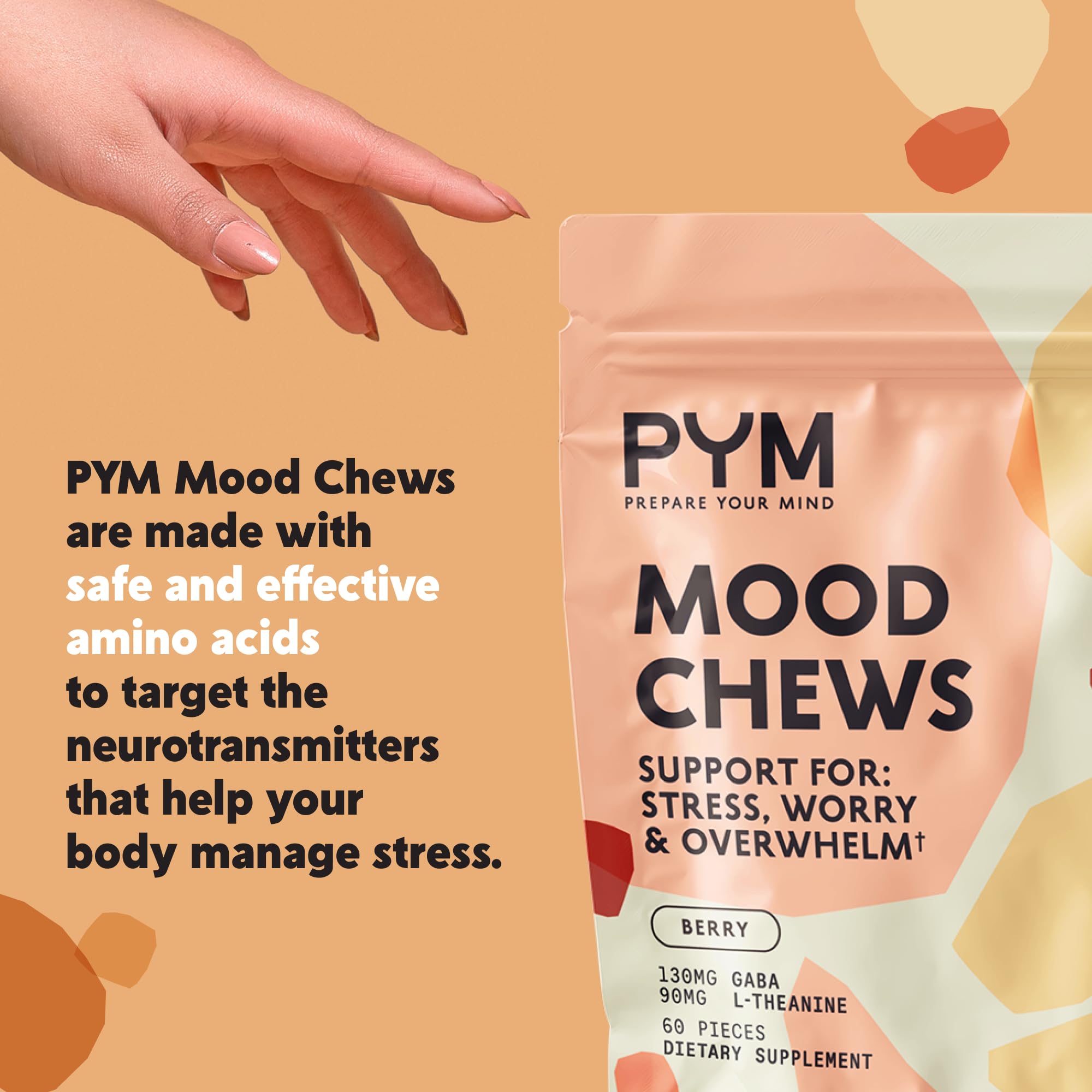 Pym Health Berry Mood Chews - utilisation quotidienne; idéal pour routine bien-être.