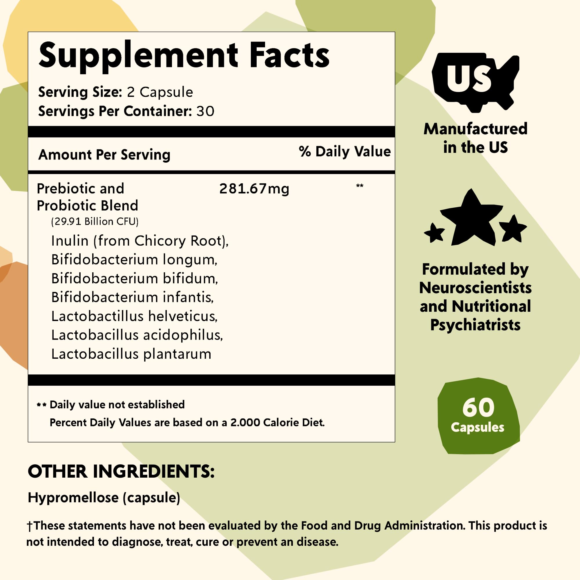 PYM Mood Biotics – Gélules : formulation riche en probiotiques et prébiotiques pour l’équilibre intestinal.