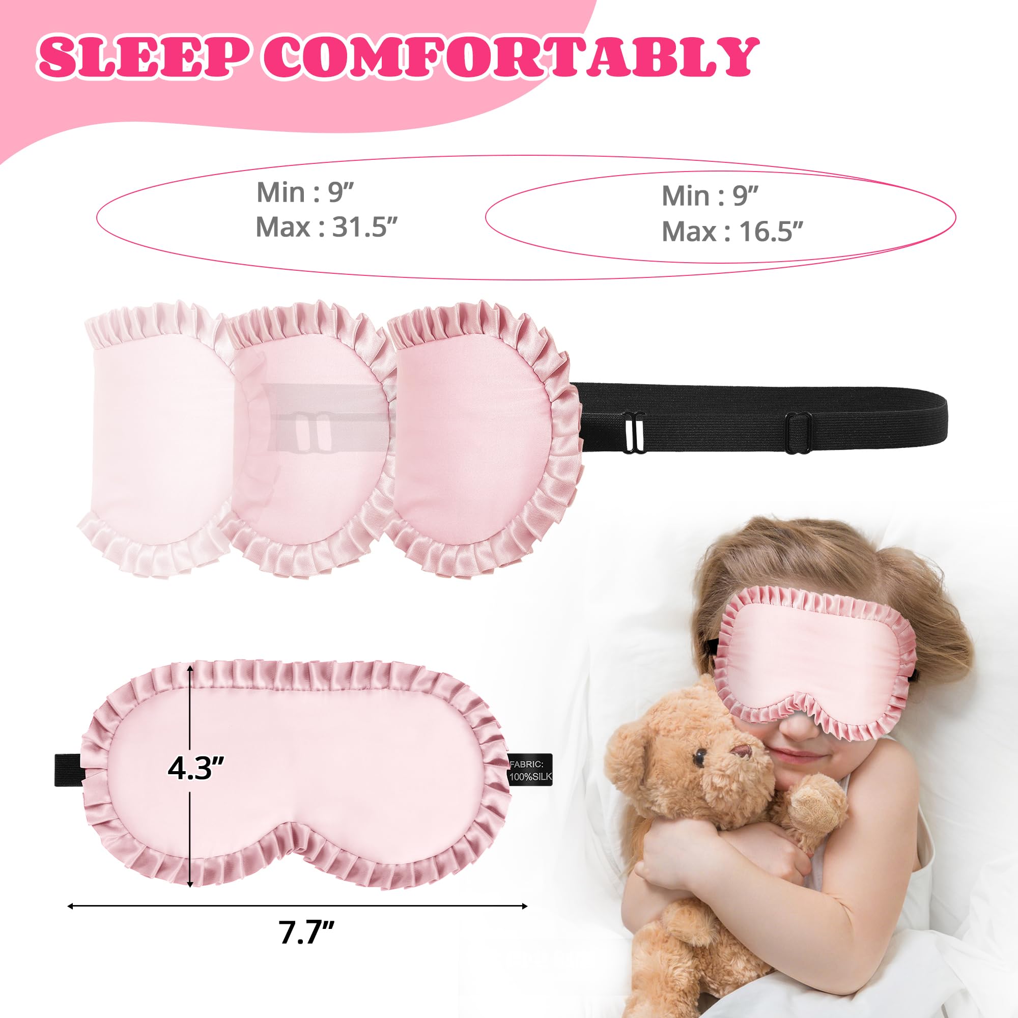 Pyopbow masque-sommeil-enfant-nap-scolaire-rose, parfait pour la sieste à l'école