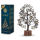 PYOR oeil-de-tigre arbre-pierre-base-bois-naturel, energie apaisante dans votre espace