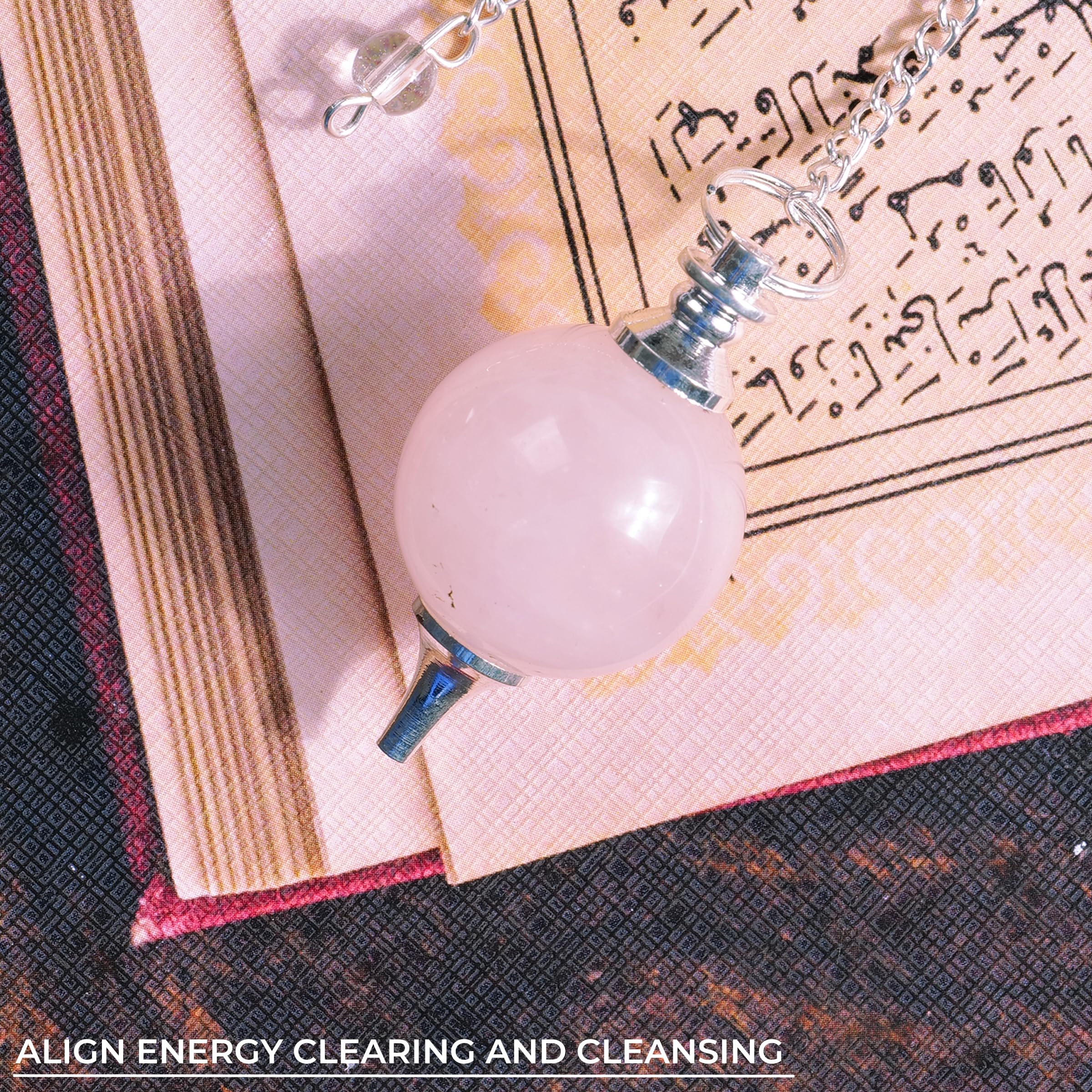 Pyor pendule rose quartz divination, outil d'harmonisation spirituelle.