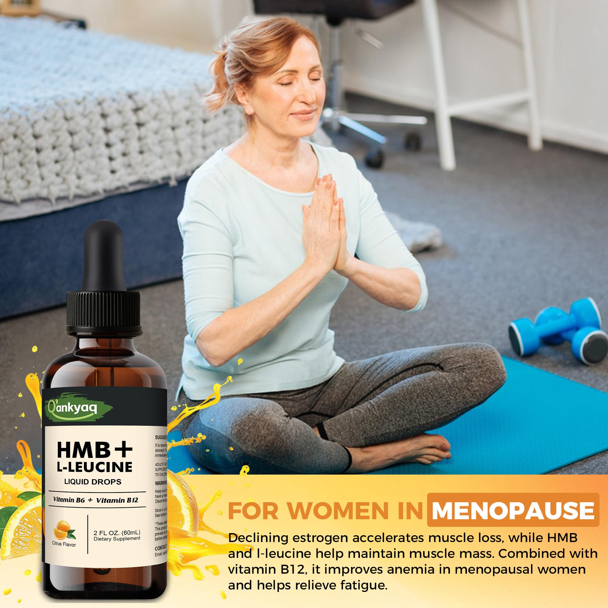 Q'ankyaq Leucine HMB – prêt pour entraînement avant et après.