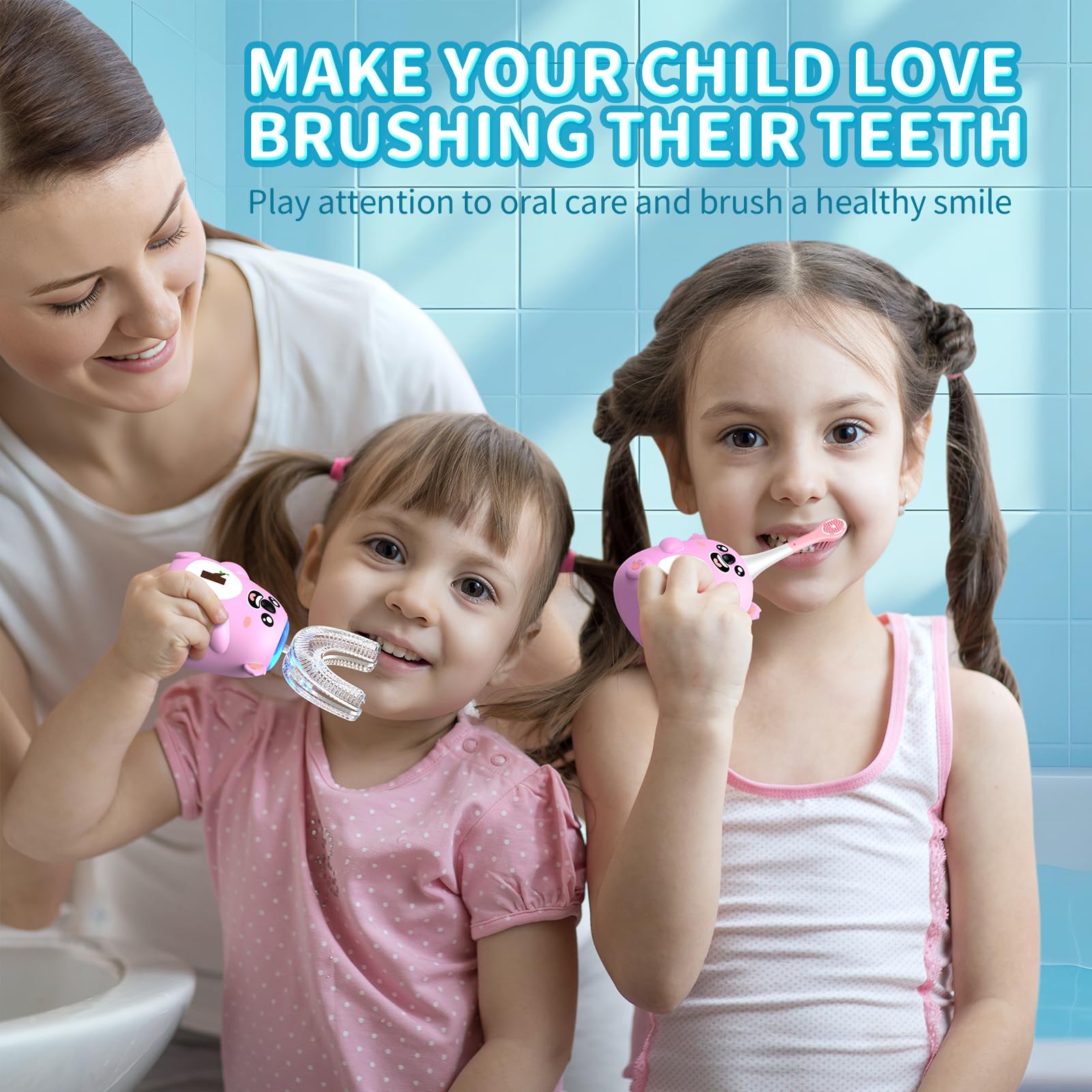 Contenu de l’emballage QDCYP brosse enfant et têtes de rechange