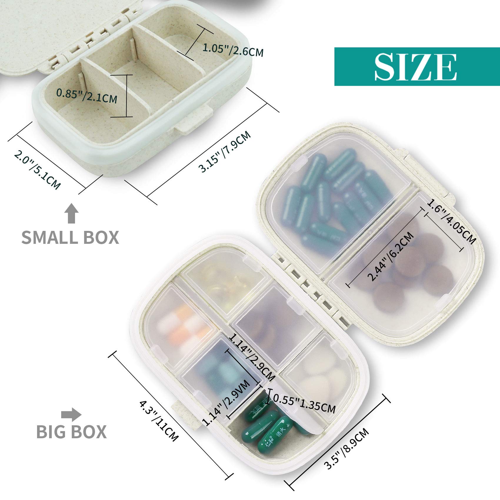 Qeedy organiseur pilules 3 compartiments, personnalisation rapide