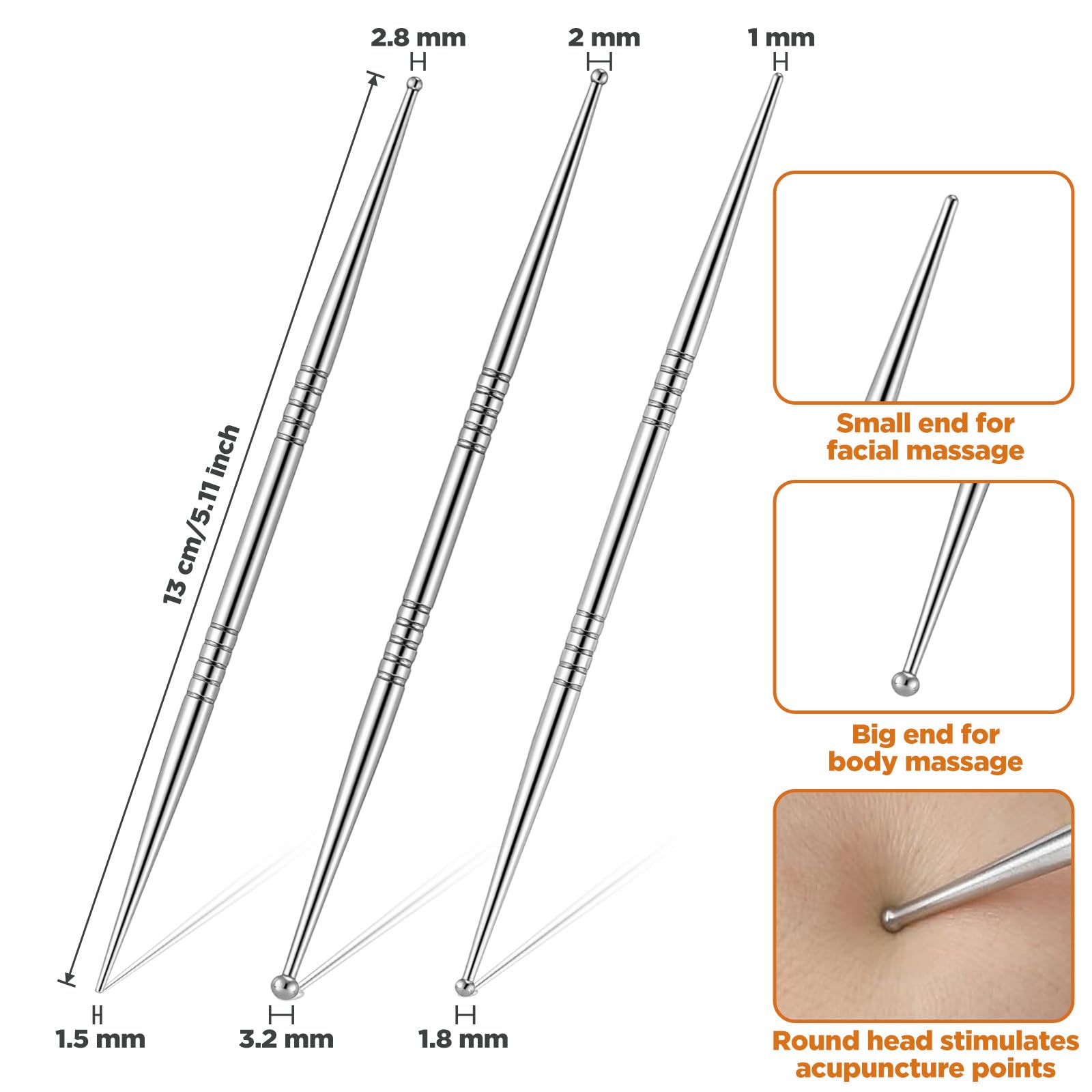 QFGasre stylo acupression visage réflexologie pour relief des tensions faciales.