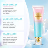 QGGQ dentifrice Niacinamide haleine fraîche jusqu’à 12 heures.