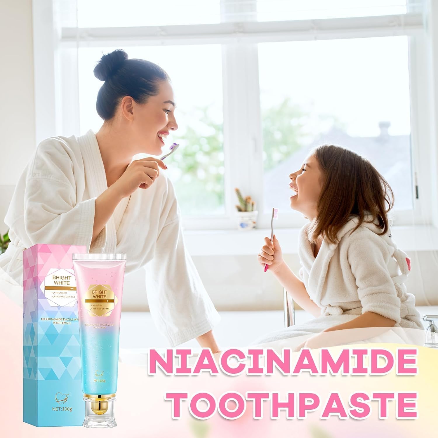 QGGQ dentifrice Niacinamide élimine taches nicotine et café/thé.