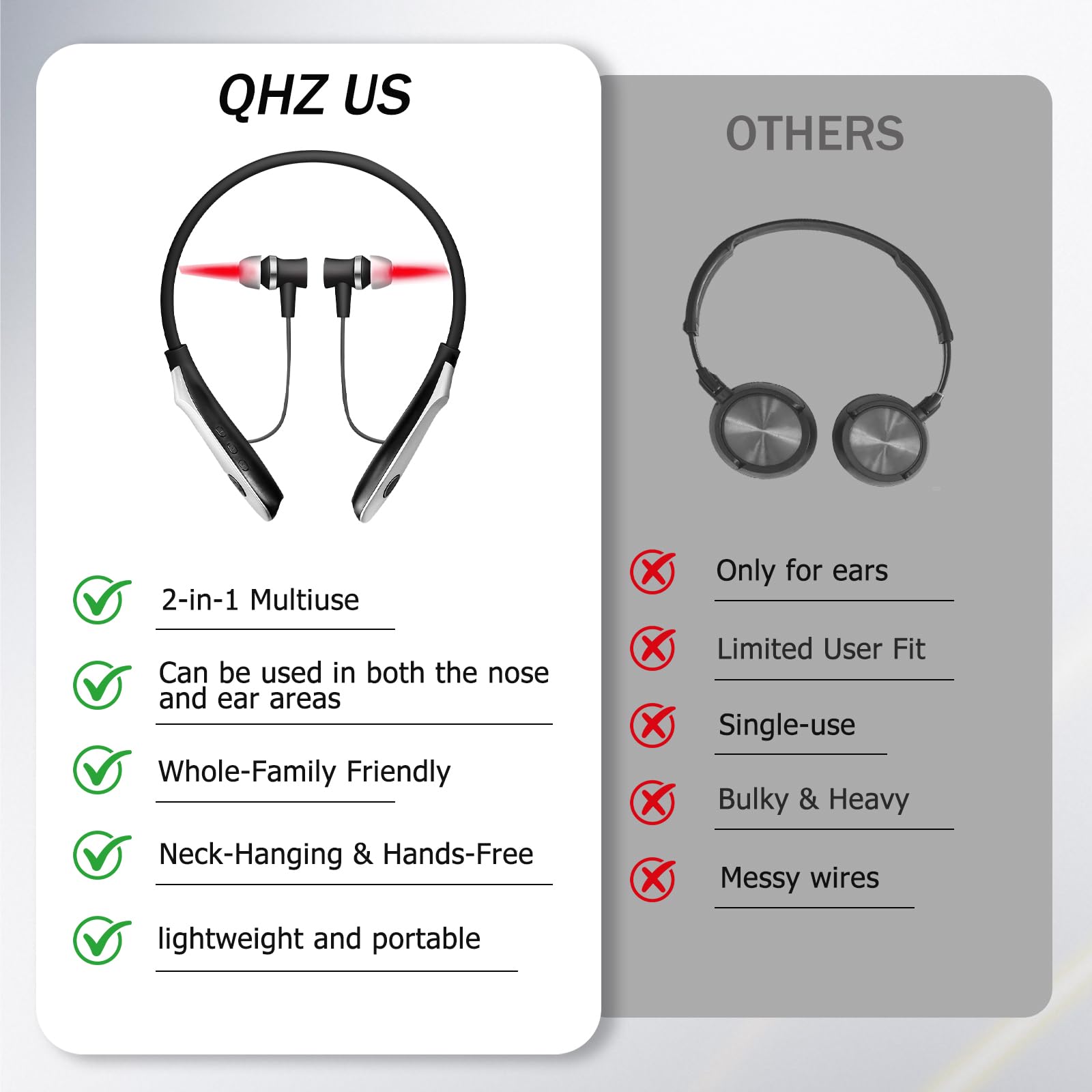QHZ mode lumière continue, usage simplifié.
