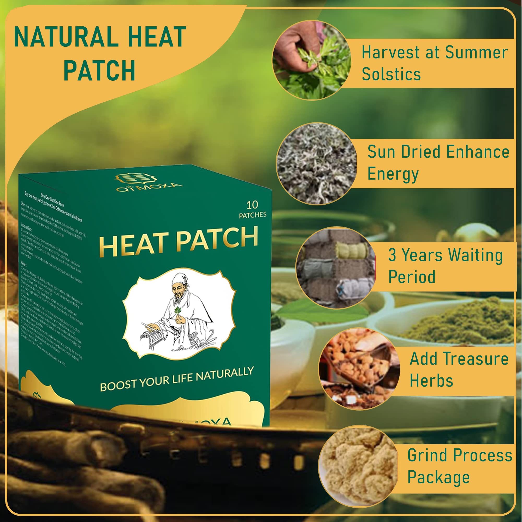QiMoxa patch-coude: chaleur ciblée pour les coudes.