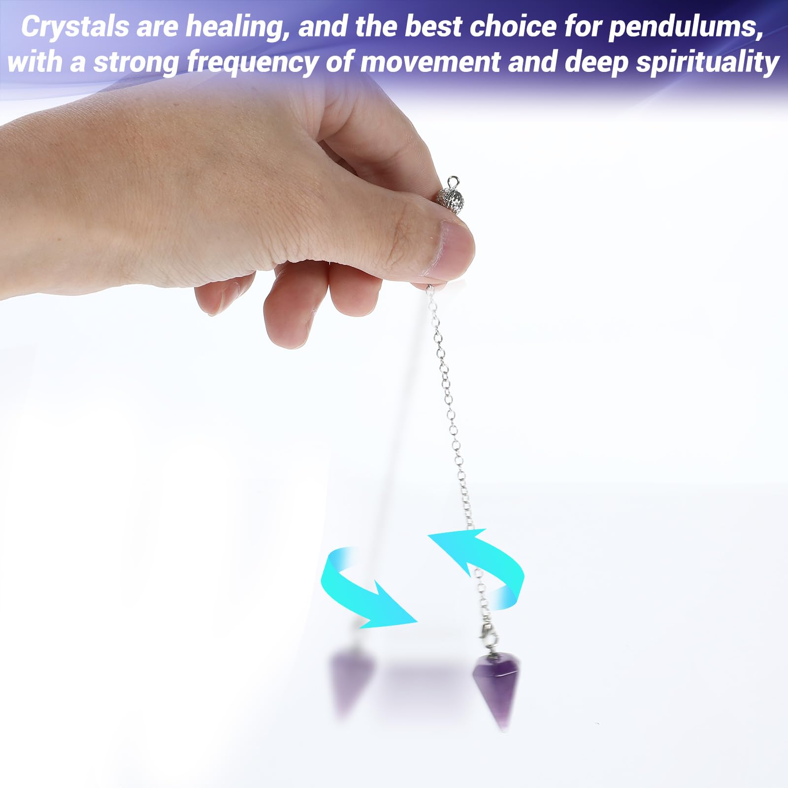 Qianyu ensemble pendules cristal hexagonal 6 facettes, idéal pour décoration et pratique spirituelle.
