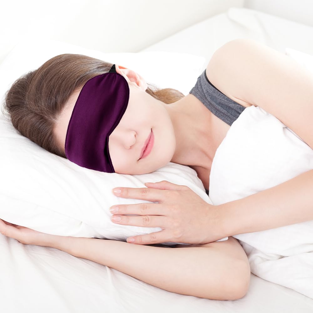 QIHOMPIB masque yeux soie double-face – design pont nez pour ajustement précis.