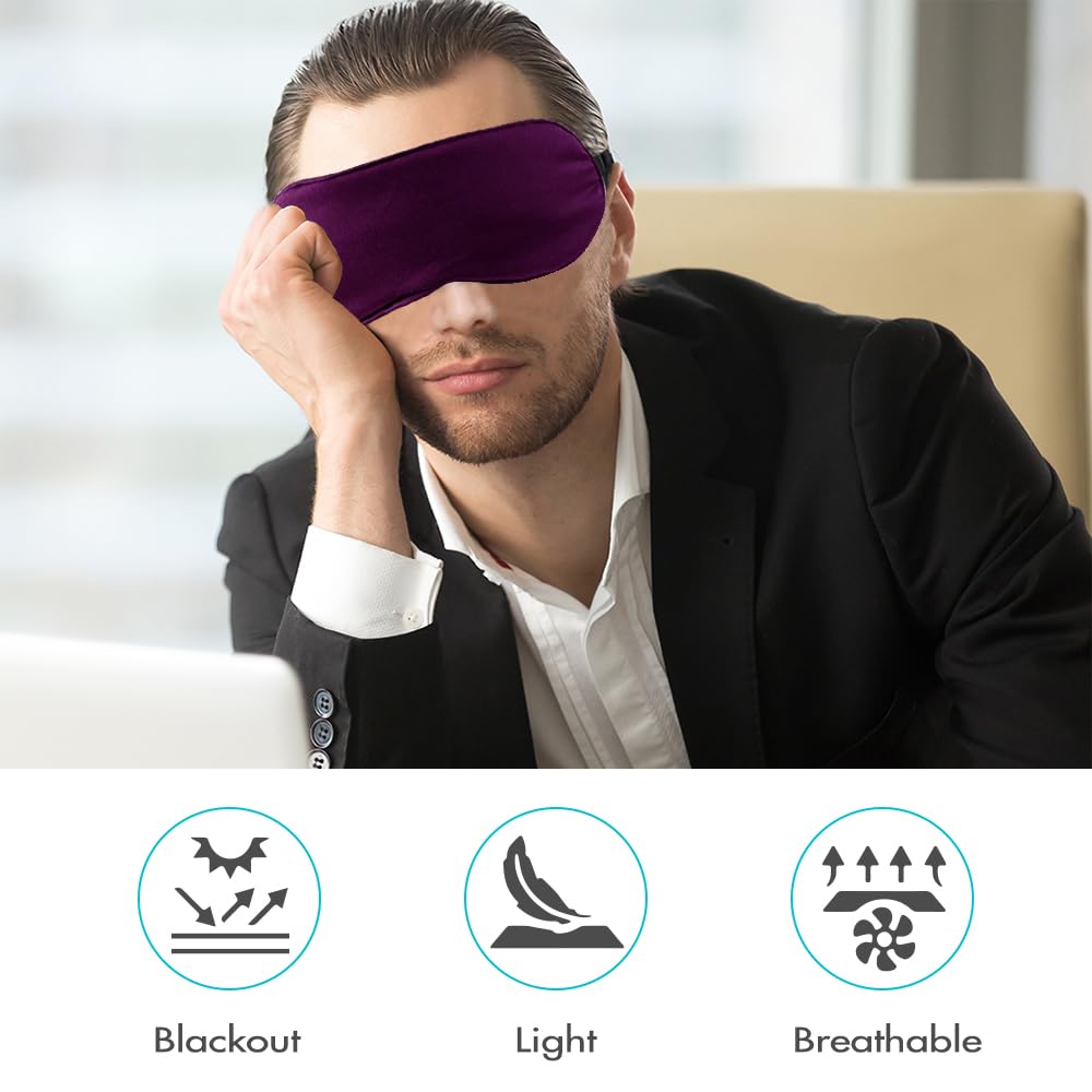 QIHOMPIB masque yeux léger et portable – parfait pour voyager en avion ou train.