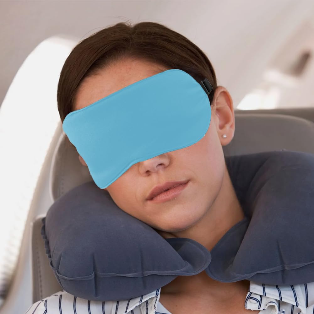 Lanière réglable du masque en soie bleu QIHOMPIB pour un ajustement personnalisé.
