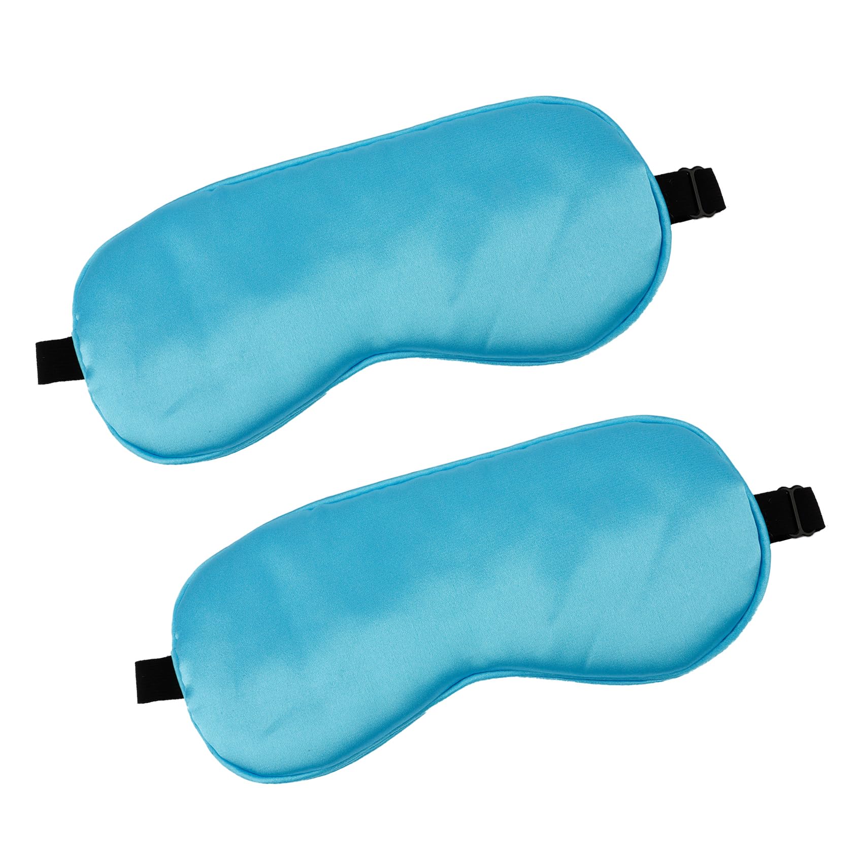 Masque QIHOMPIB en soie bleu, ensemble de 2 pièces idéal pour voyage et sommeil.