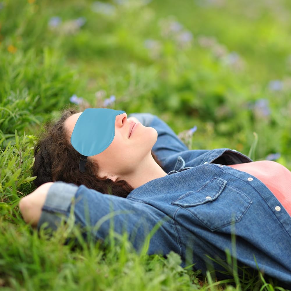 Masque léger et portable QIHOMPIB en soie bleue pour les déplacements.