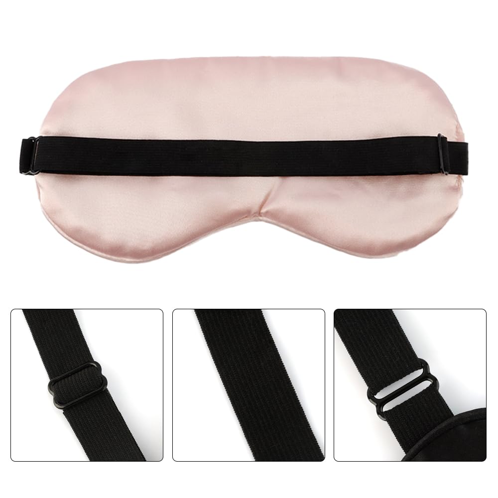 Masque QIHOMPIB en soie rose de grade 5A, douceur pour la peau.
