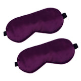 QIHOMPIB masque yeux soie violet – ensemble de 2 pour voyage et sommeil.