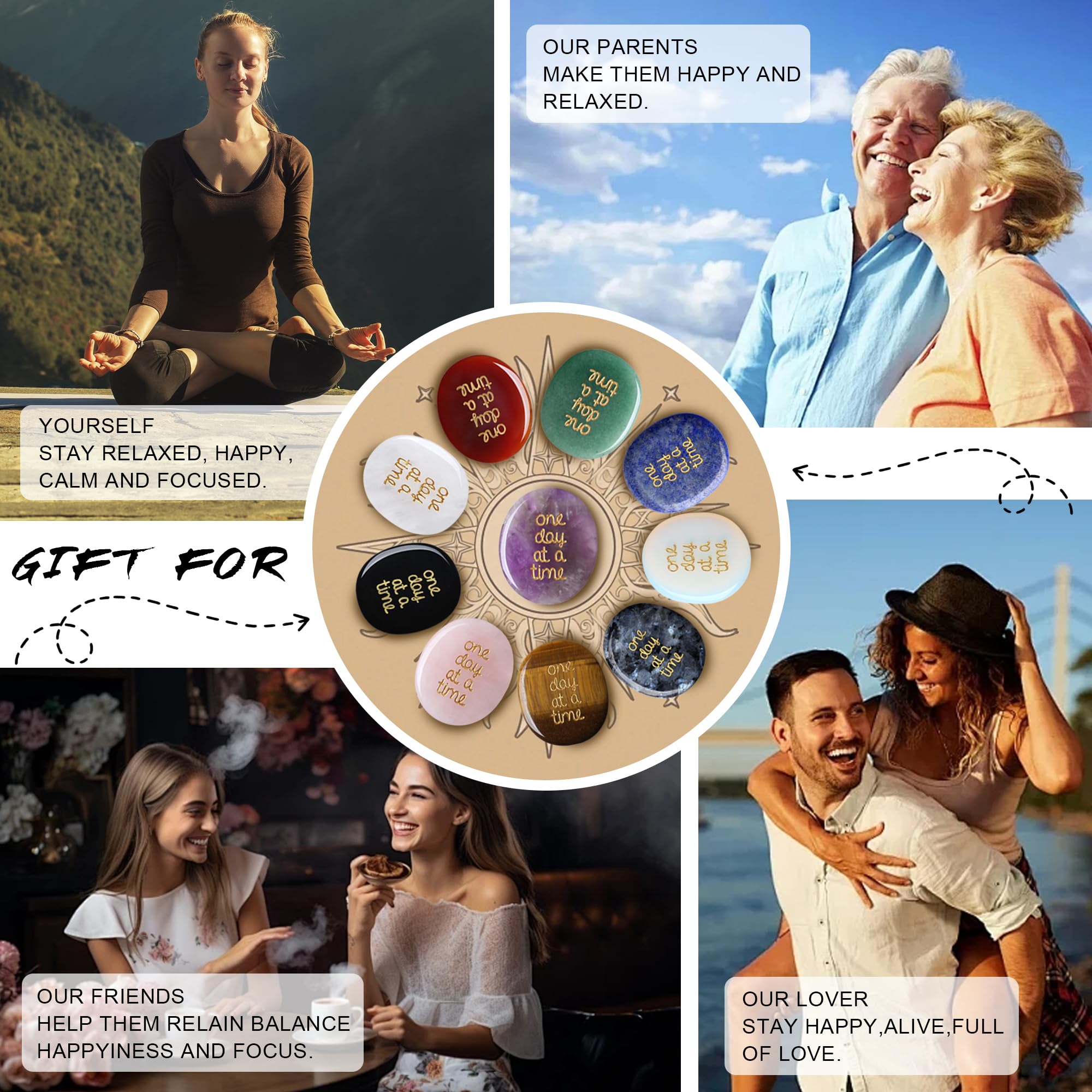 QINJIEJIE améthyste – ensemble cadeau: idéal pour surprendre et inspirer lors d’occasions