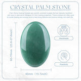 QINJIEJIE pierre palmaire verte aventurine, emballage cadeau et sac bohème visibles.