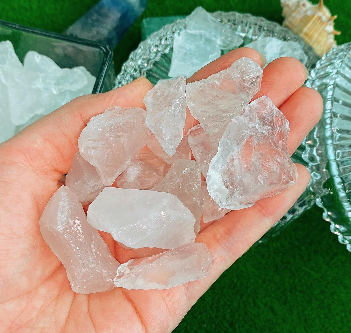 QINJIEJIE cristaux quartz clair bruts – utile pour artisanat et usage décoratif.
