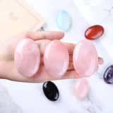 QINJIEJIE rose quartz pierre de paume bohème avec sachet, idéal pour méditation et calme