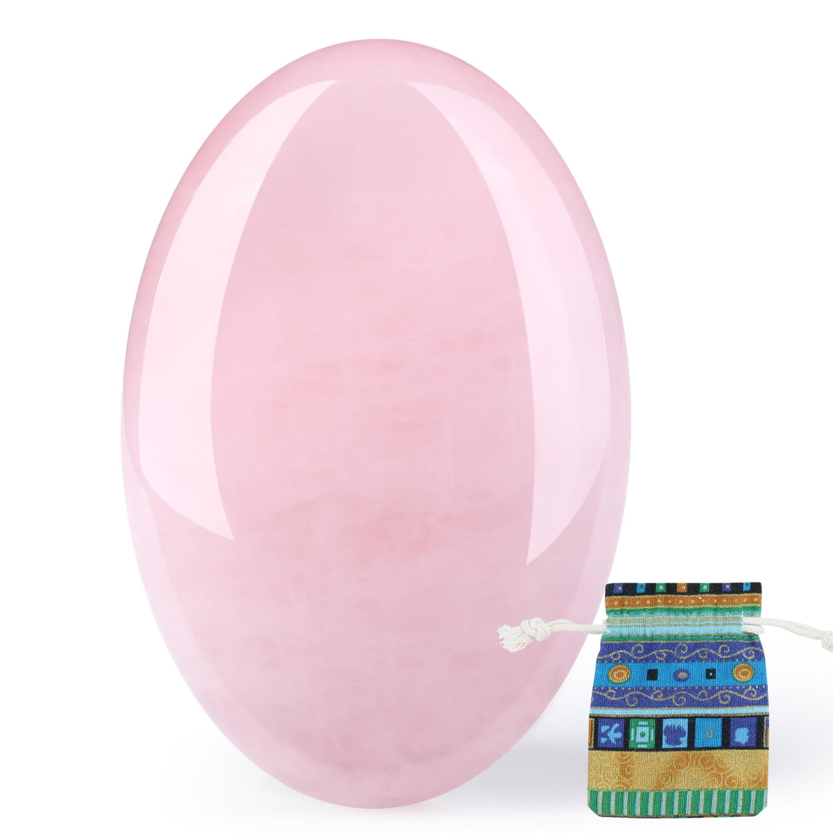 QINJIEJIE rose quartz pierre de paume polie, soutien potentiel à la concentration et à la détente