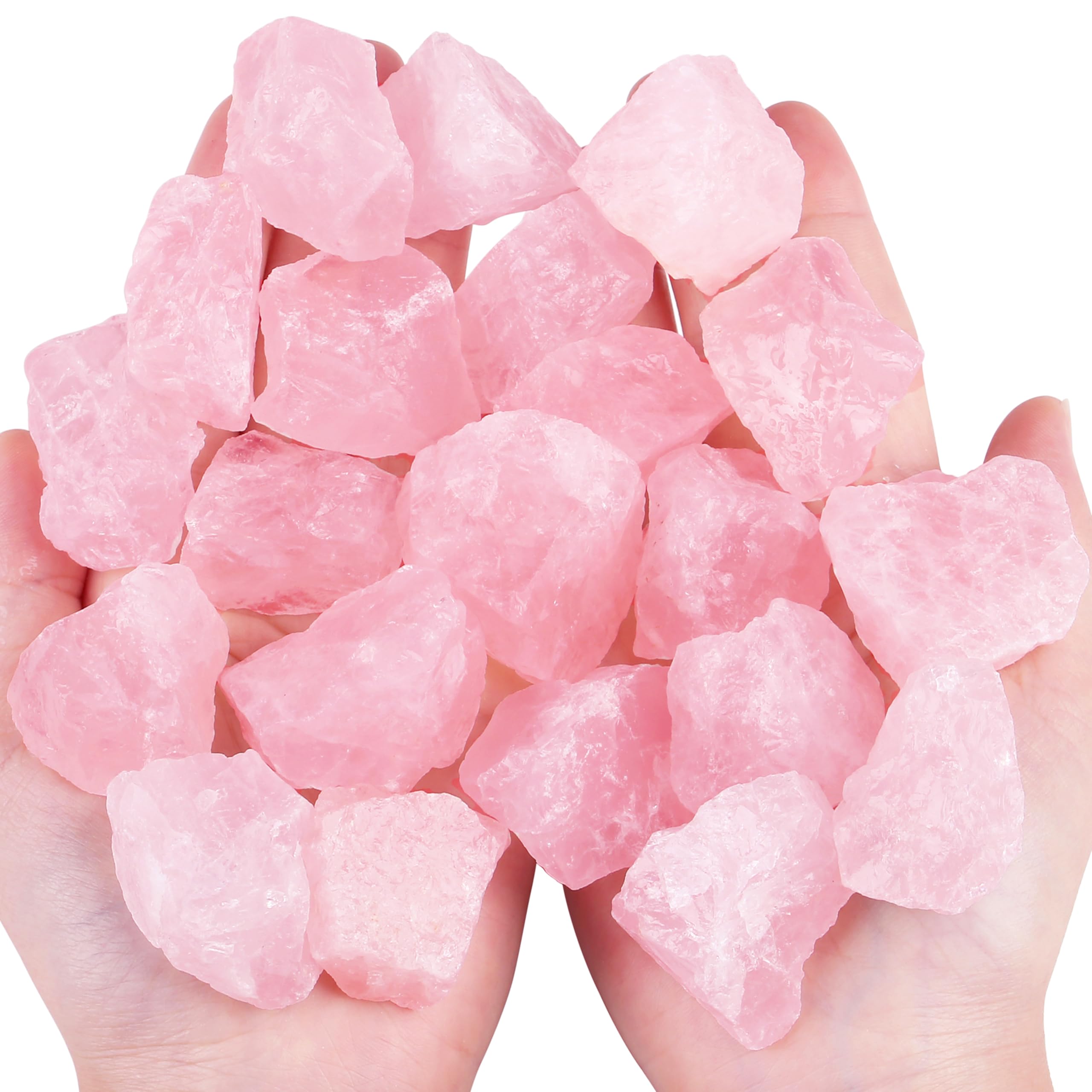 QINJIEJIE Rose Quartz brut, 0,8-1,2 pouce, parfait pour polissage.