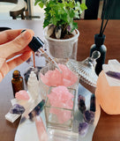 QINJIEJIE Rose quartz brut, cadeau idéal pour les amateurs de minéraux.