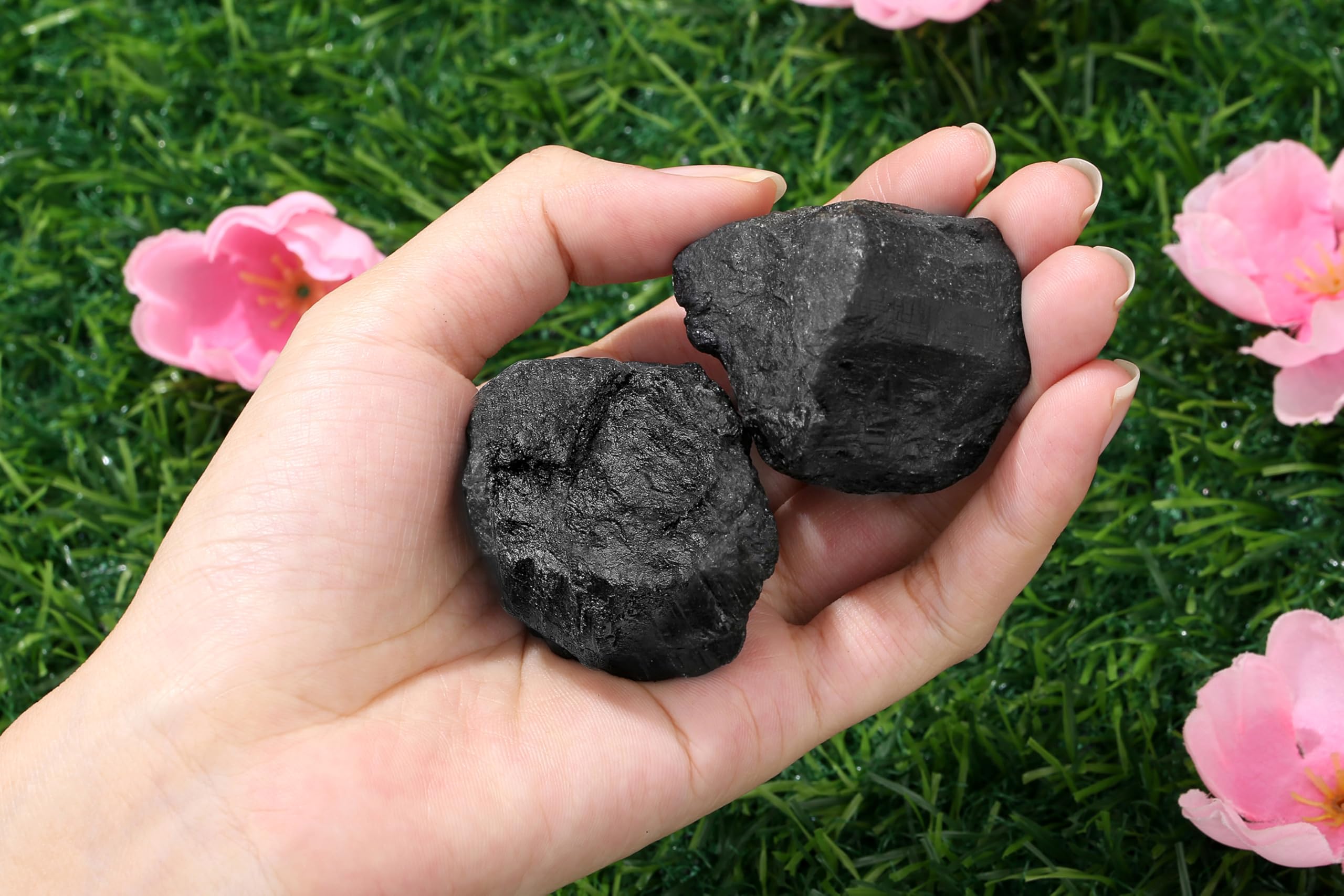 QINJIEJIE tourmaline noire prête pour bricolage et bijoux