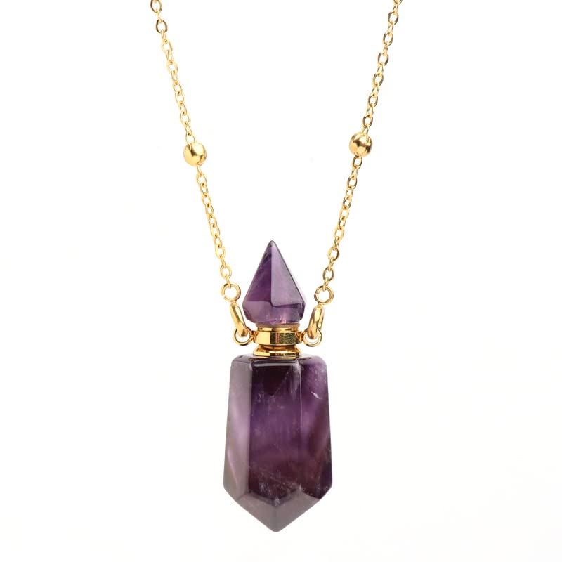 QIQIXIN Améthyste: pendentif-bouteille parfum pour voyager discrètement.