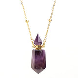 QIQIXIN Améthyste: pendentif-bouteille parfum pour voyager discrètement.