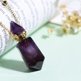 QIQIXIN Améthyste: chaîne plaquée or 18K assortie, allure raffinée.