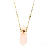 QIQIXIN quartz rose: collier-bouteille parfum portable pour parfum discret
