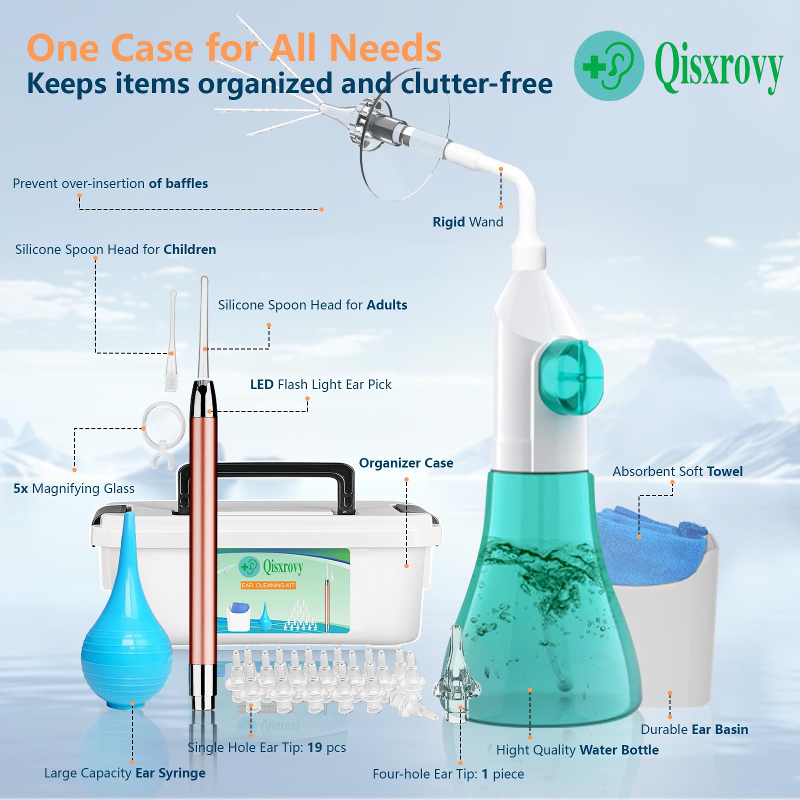 Serviette fournie avec le kit QISXROVY pour essuyage rapide et hygiénique