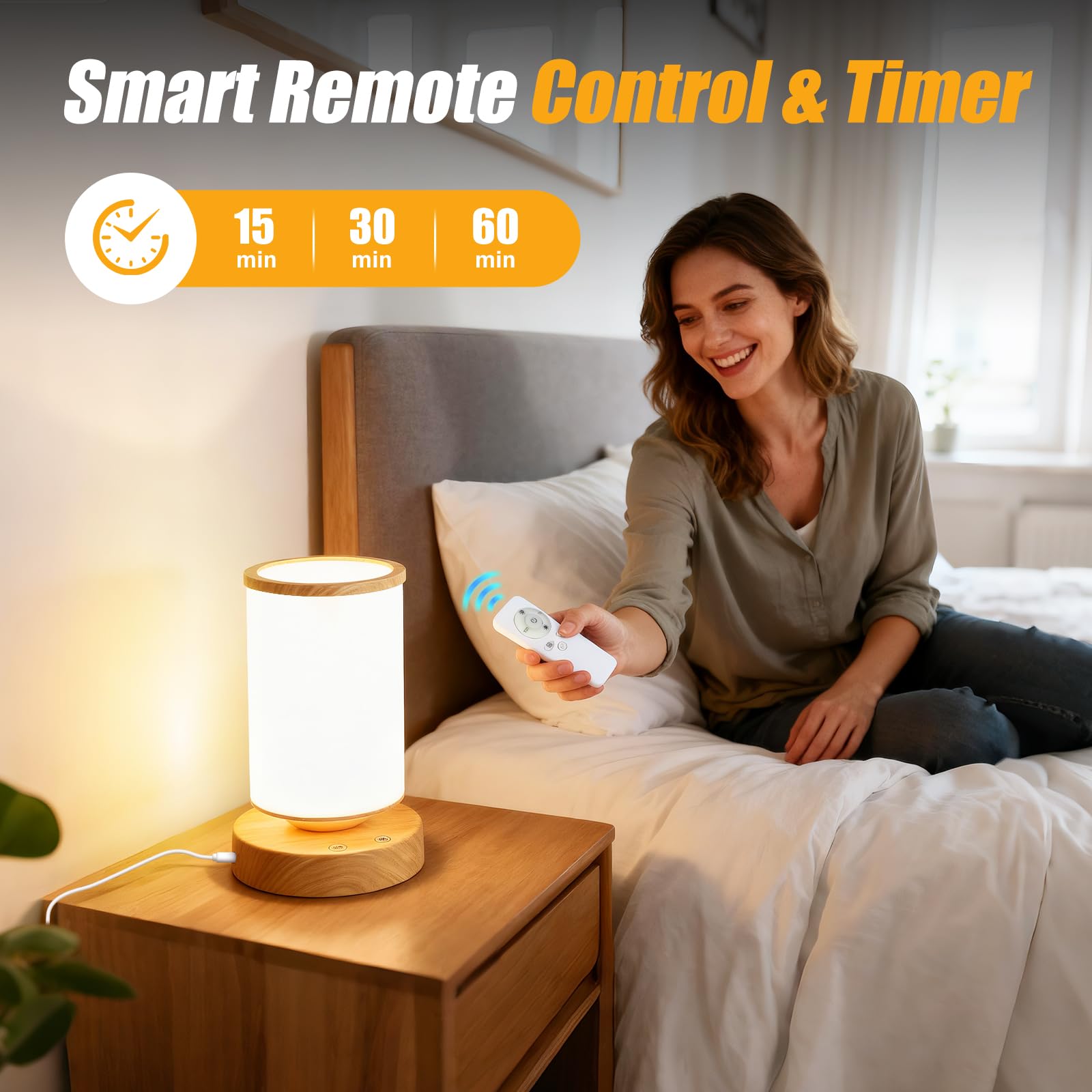 Qiuxunies lampe thérapie – contrôle tactile simple au bureau ou au lit