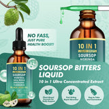 Étiquette Royavita Soursop, ingrédients naturels visibles pour l achat.