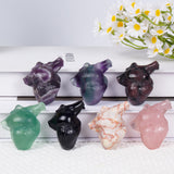 Cadeau QLRSUXN Coeur fluorite pour exprimer affection