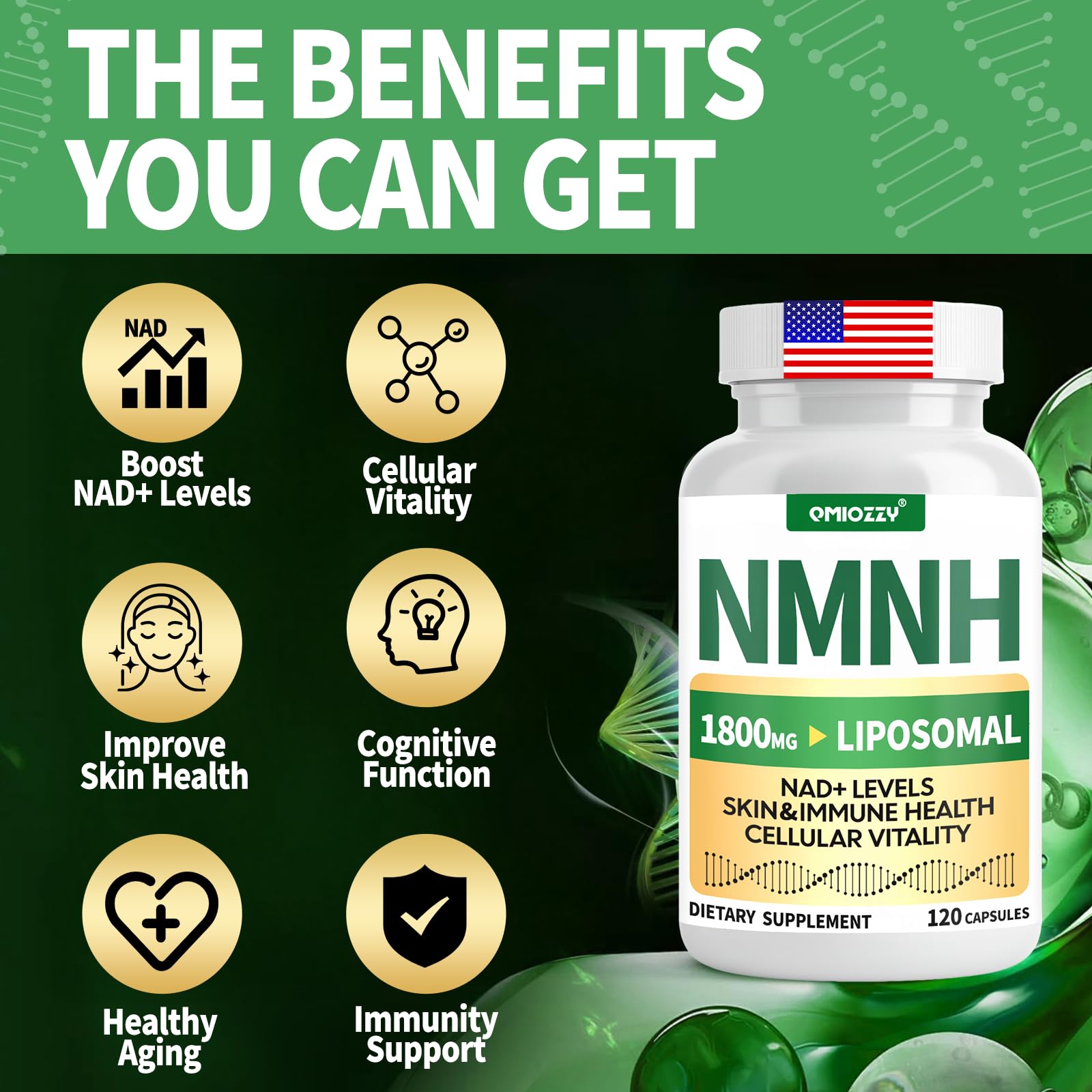Qmiozzy capsules vegan non-GMO faciles à avaler