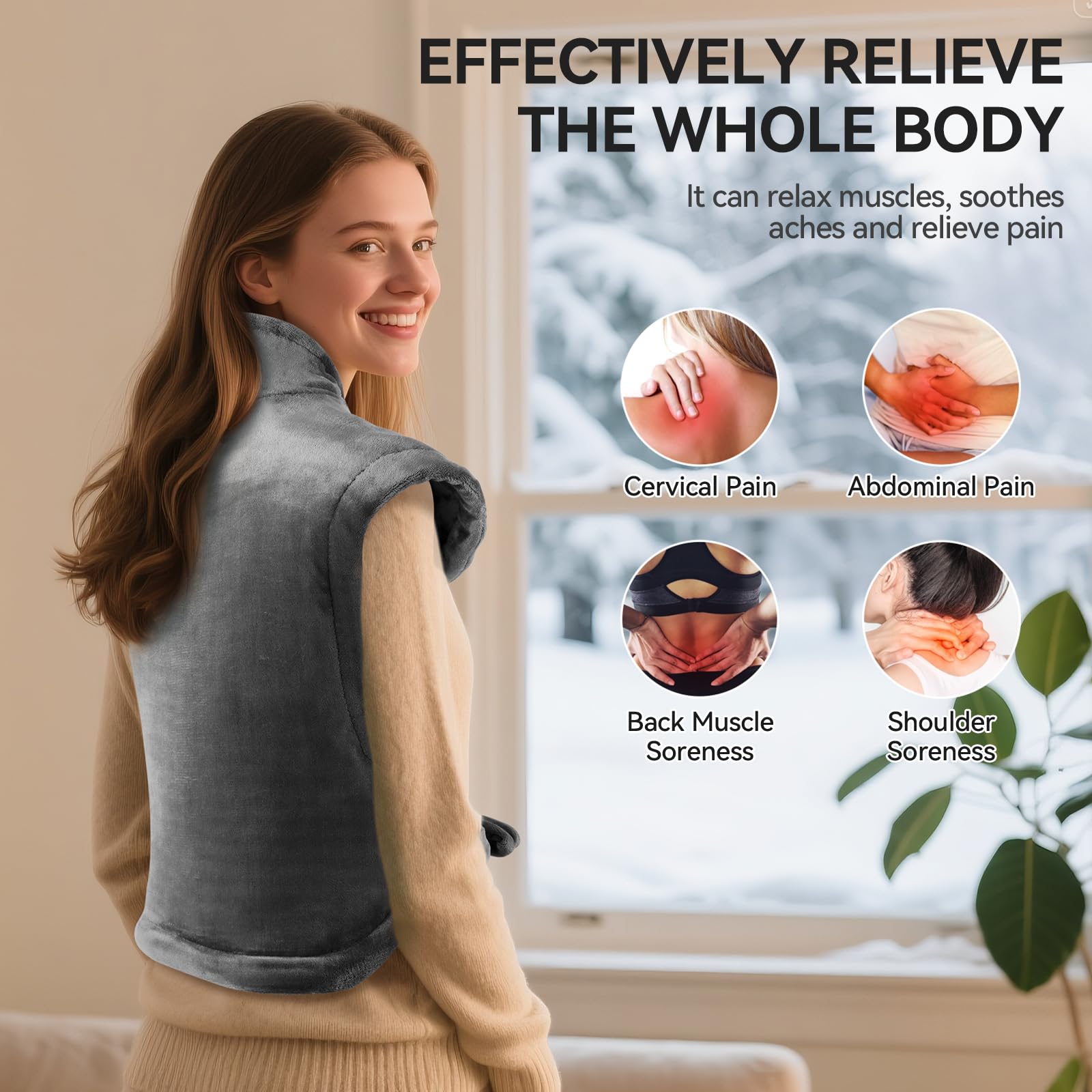 Qoosea 9 niveaux de chaleur et minuterie pour personnaliser le confort.