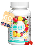 QRFWTX Gommes vitamine D orange en bouteille pour soutien des os et du système immunitaire