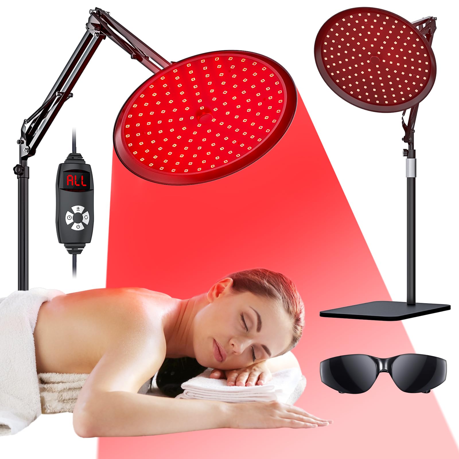 QRQ lampe thérapie rouge 660nm pour visage et corps, peut soutenir la circulation.
