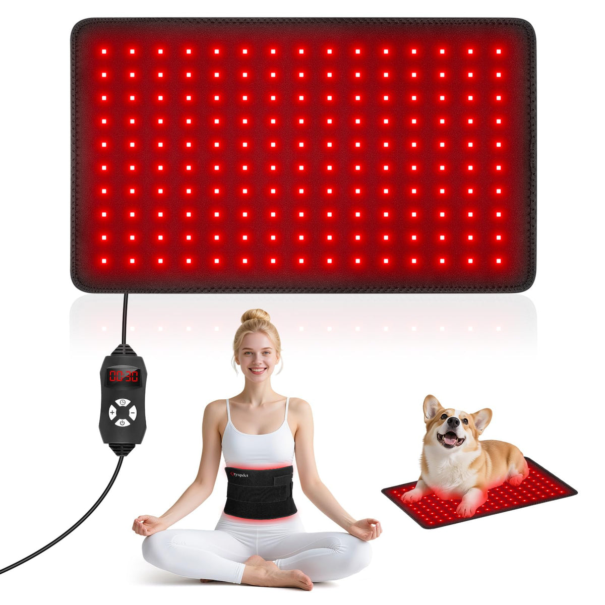 Qtyspdct tapis lumière rouge sur le corps pour relaxation et récupération.