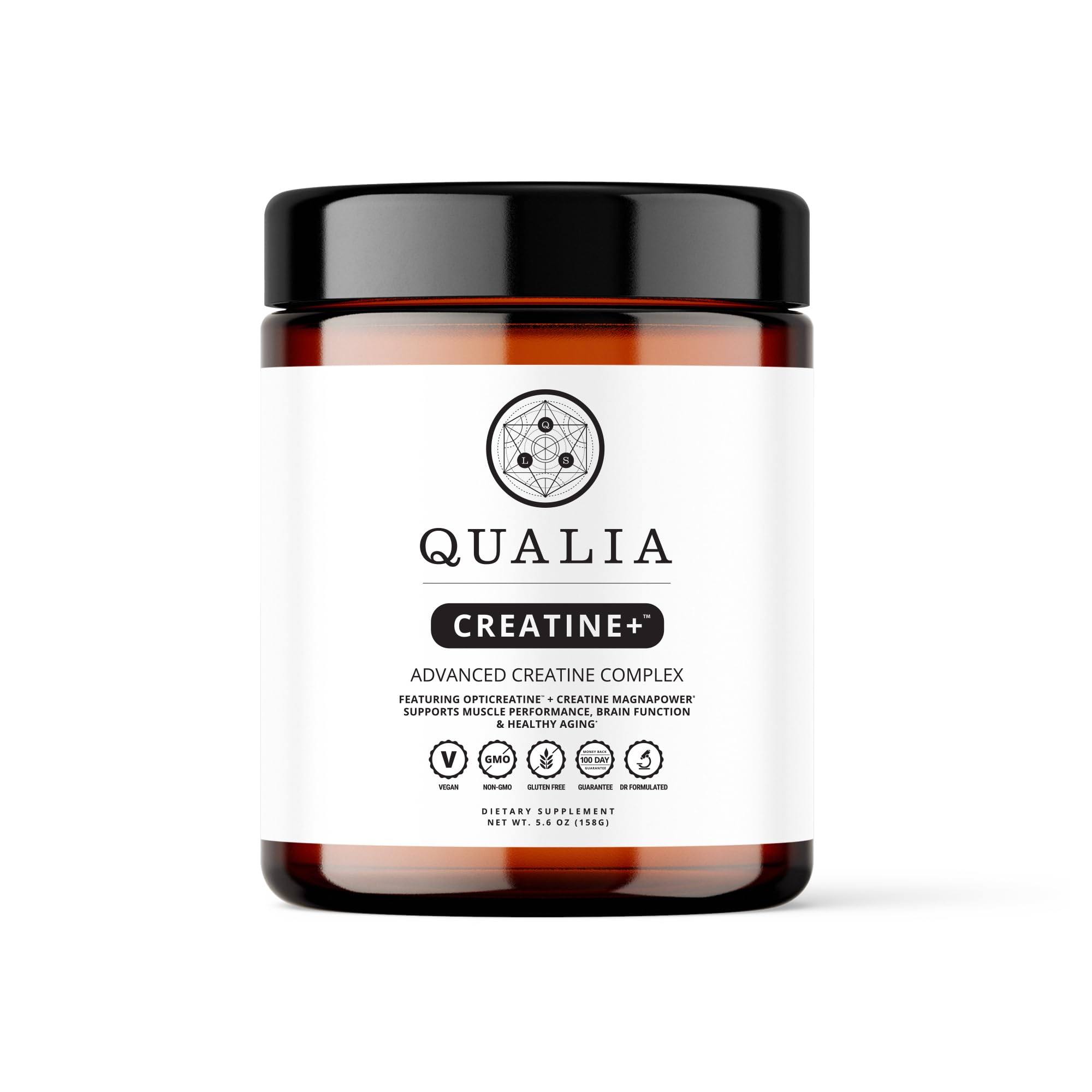 Qualia Creatine – bouteille de présentation démontrant le complexe avancé.