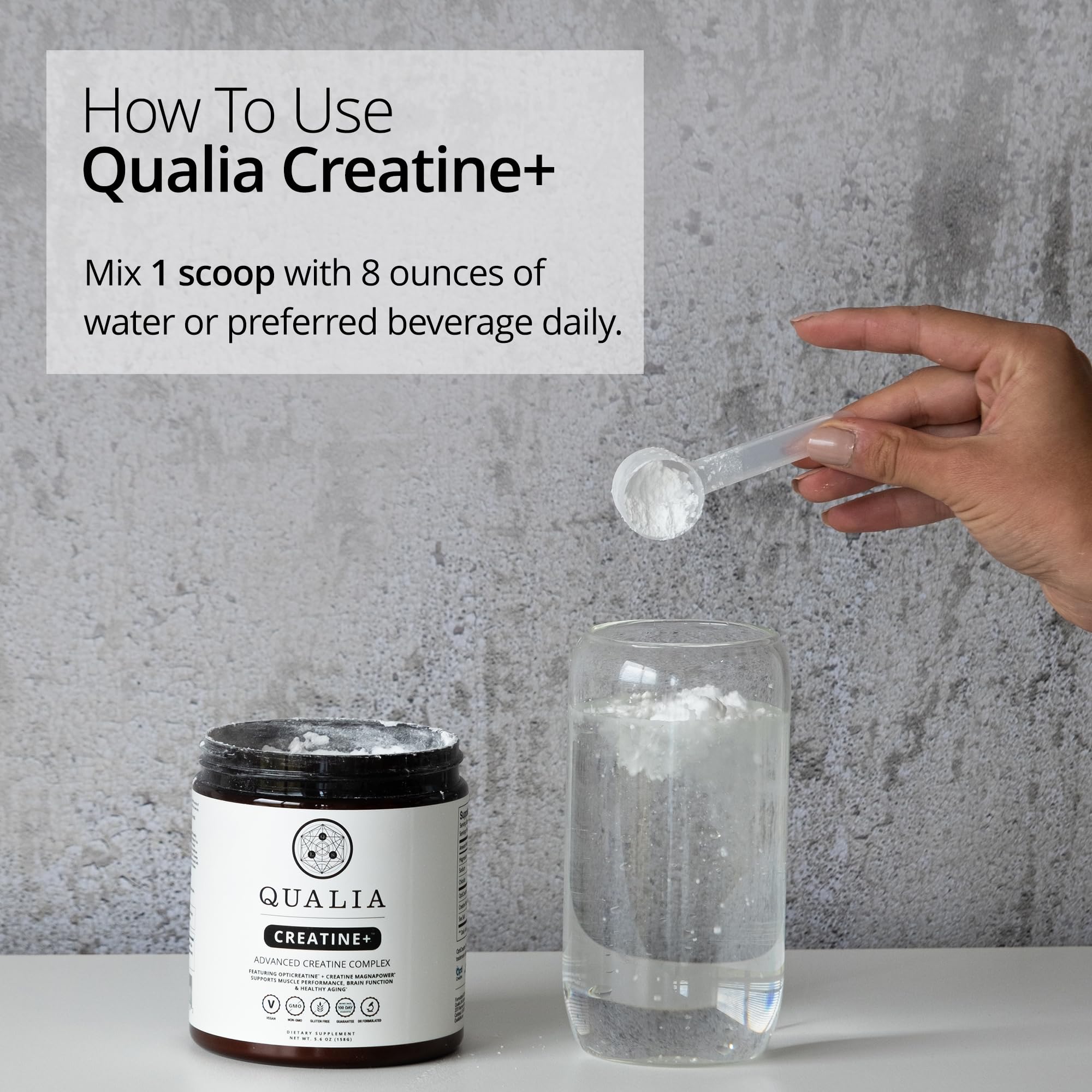 Qualia Creatine – ingrédients certifiés et traçabilité du produit.