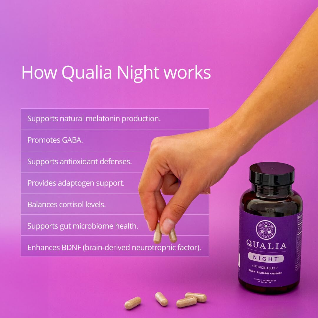 Qualia Nuit Sommeil Aide : routine du soir sans allergènes et sans gluten.