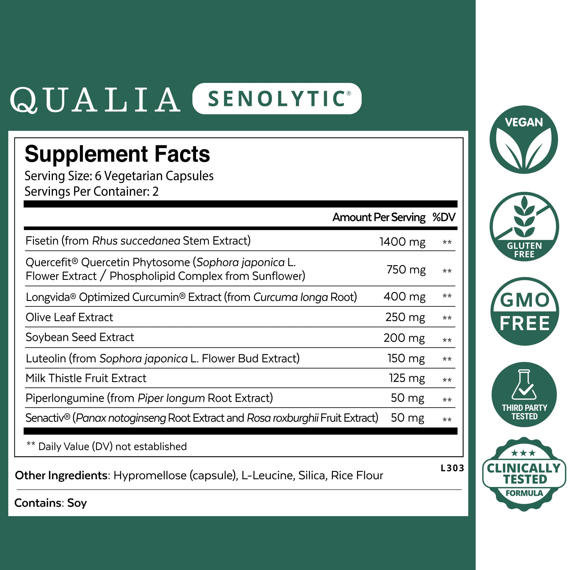 Qualia Sénolytique – mise en avant des ingrédients Fisetine et Quercétine