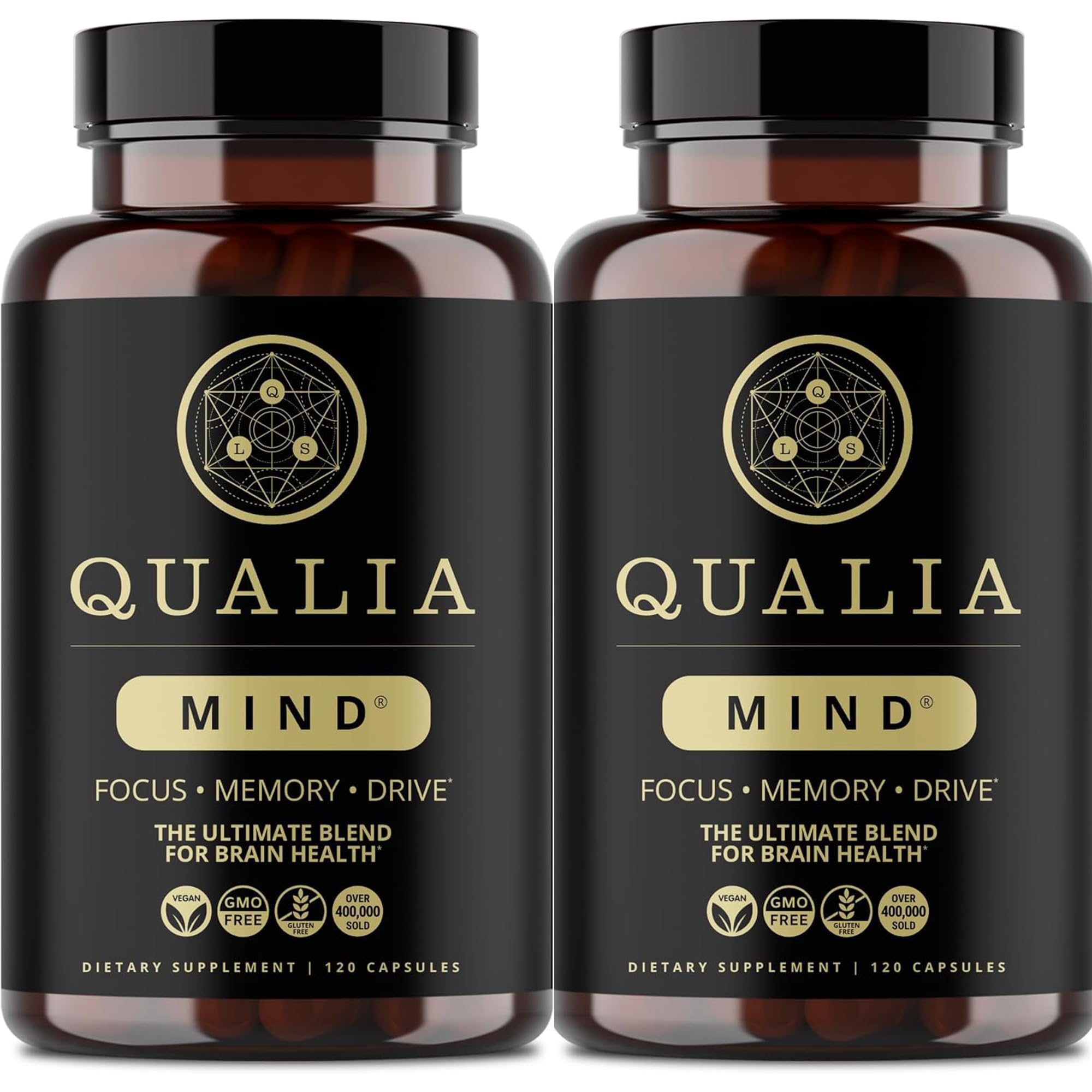 Qualia Mind, bouteille ouverte, favorise concentration et clarté mentale au travail.